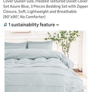Azure Blue Duvet Cover Set - 3 Piece Bedding by [Brand]